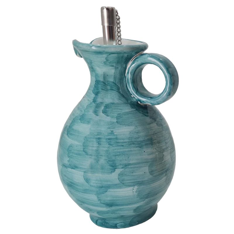 Oil and Vinegar Bottle with Handle. Brushstroke...
