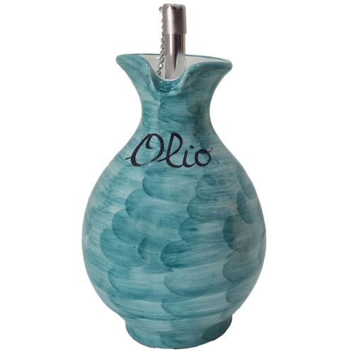 Oil cruet bottle Brushed line. Hand painted Vietri ceramic 2