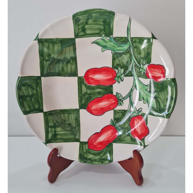Teller – Linie Kacheln & Tomaten. Handbemalte...