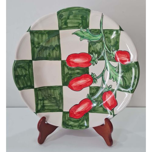 Teller – Linie Kacheln & Tomaten. Handbemalte Vietri-Keramik. Erhältlich: tief, flach, Dessert oder Platzteller.