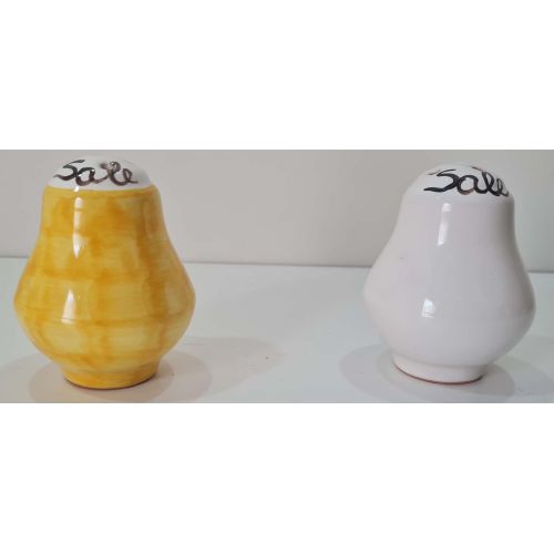 Salt set Brushed Line handpainted Vietri ceramic