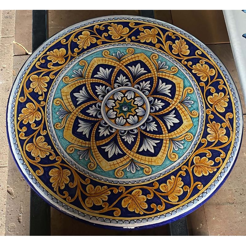 Table. Ceramicized lava stone table. Baroque...