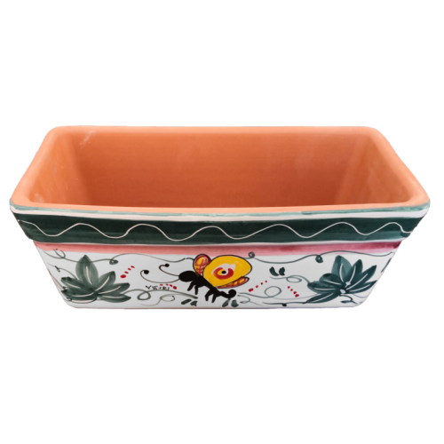 Rectangular Planter. White Base with Butterflies. Vietri...