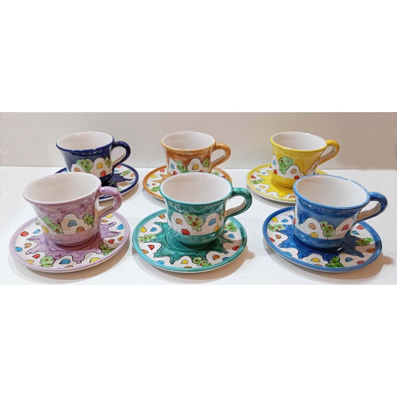Milk cup with plate Casette Positano line....