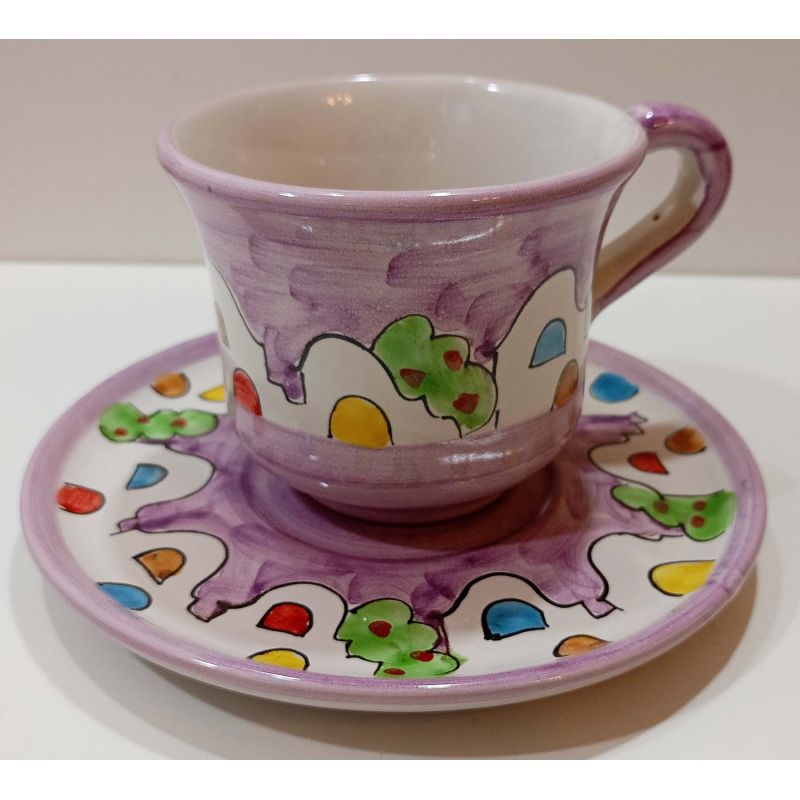 Milk cup with plate Casette Positano line....