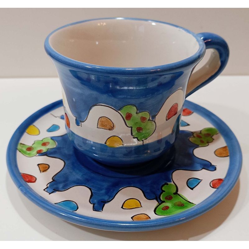 Milk cup with plate Casette Positano line....