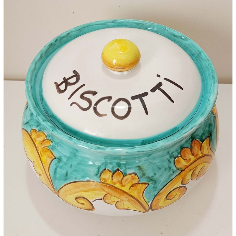 Biscottiera linea Barocco. Ceramica di Vietri...