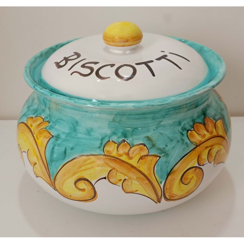 Biscottiera linea Barocco. Ceramica di Vietri...