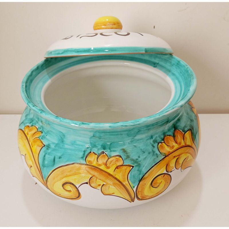 cookie Jar Baroque line handpainted Vietri ceramic
