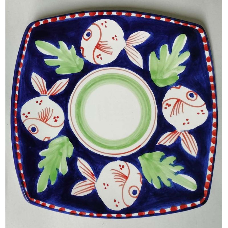 Square plate Animals line. Vietri ceramics....