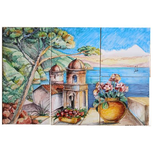 Wall Panel. Hand-Painted Vietri Ceramics.