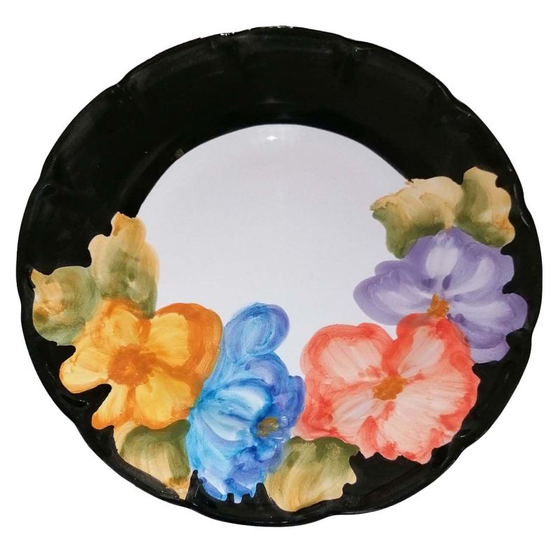 Assiette. Ligne Fleurs à Demi-bord. Céramique...