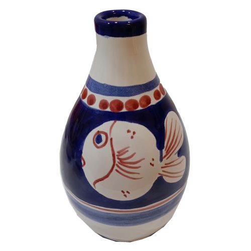 Oil and Vinegar Bottle with Handle. Little Animals Collection. Hand-Painted Vietri Ceramics.