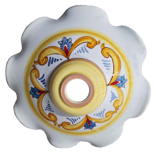 Kronleuchter mit gewelltem Rand, Barock. Handbemalte...