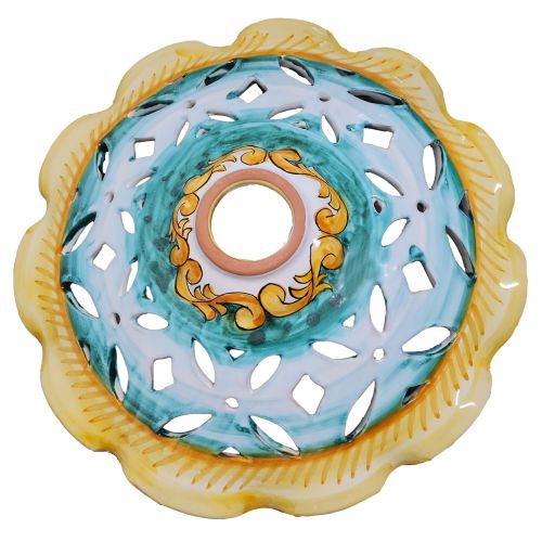 Chandelier Openwork wavy edged. Hand-painted Vietri ceramic. 2