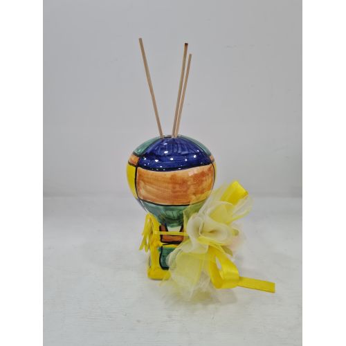 Bomboniera air balloon perfumer. handpainted Vietri ceramic