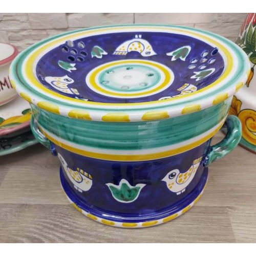 Cylindrical Mozzarella cheese pot Animal line - Hand-painted Vietri ceramic