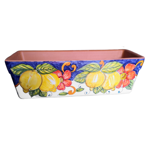 Rectangular Planter. Blue Base with Lemons. Vietri...