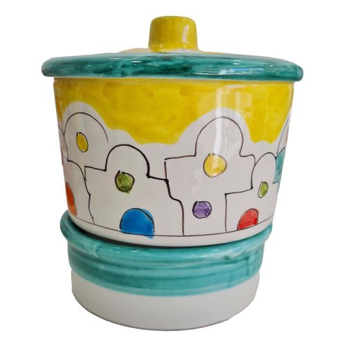 Cutlery Drainer. Little Houses Collection. Hand-Painted Vietri Ceramics.