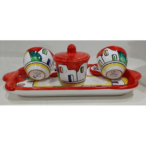 Set Tassen mit Zuckerdose mit Tablett Casette Line....