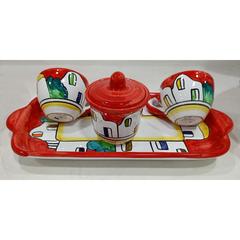 Set Tassen mit Zuckerdose mit Tablett Casette...