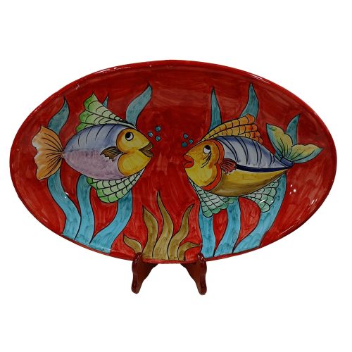 Ovaler Servierteller. Schale. Marine-Linie.... 2
