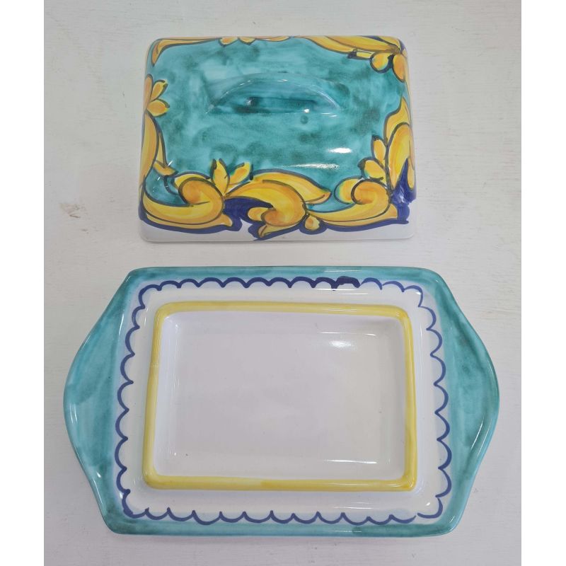 Vassoio Burro/Formaggi Linea Barocco. Ceramica...