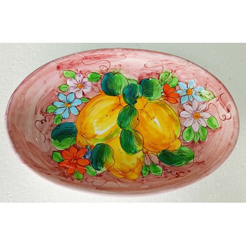 Oval bowl platter. Serving dish. Flowers & Lemons line. Vietri ceramics. Hand-painted.