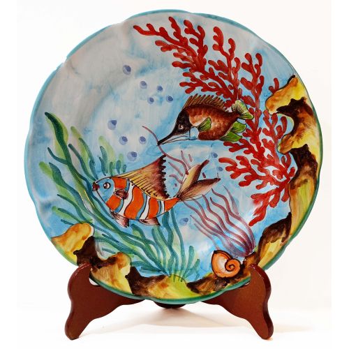 Dish, plate Sea line. handpainted in Vietri ceramic... 2